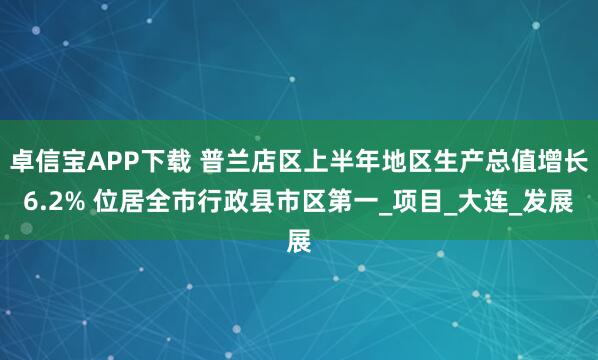 卓信宝APP下载 普兰店区上半年地区生产总值增长6.2% 位居全市行政县市区第一_项目_大连_发展